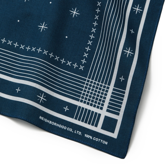 Neighborhood Line Pattern Bandana Navy