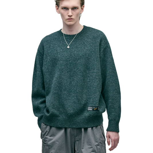 Neighborhood Plain Crewneck Sweater Green 252FUNH-KNM03