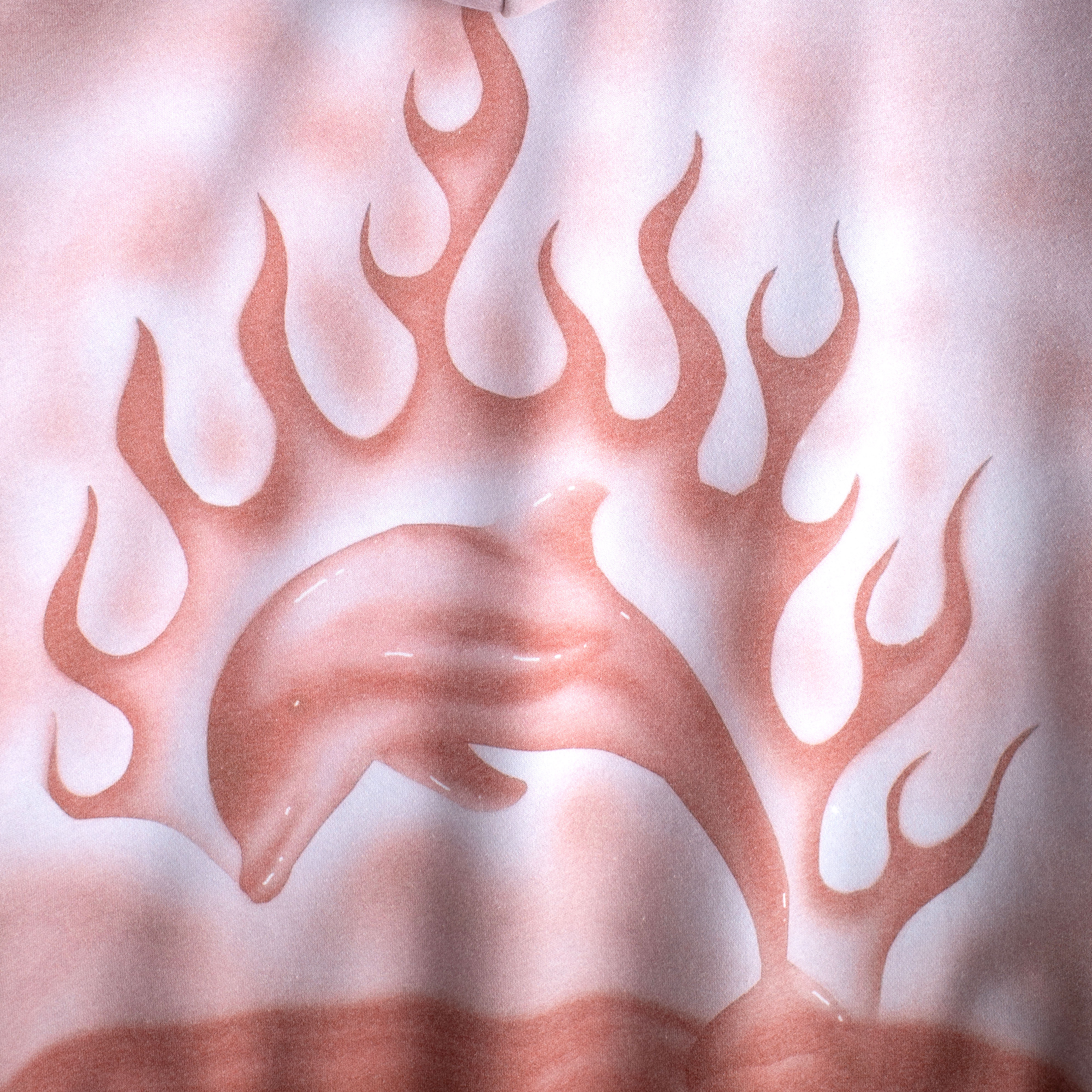 Jungles Jungles Flaming Dolphin Airbrush Hoodie Faded Red