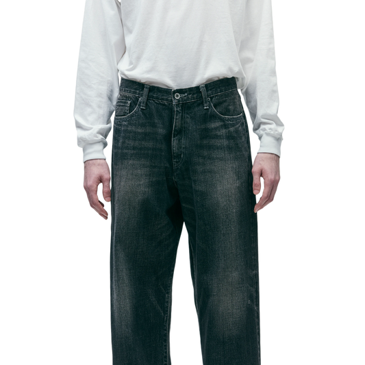 Neighborhood Washed Denim Dp Wide Pants Black 252XBNH-PTM04