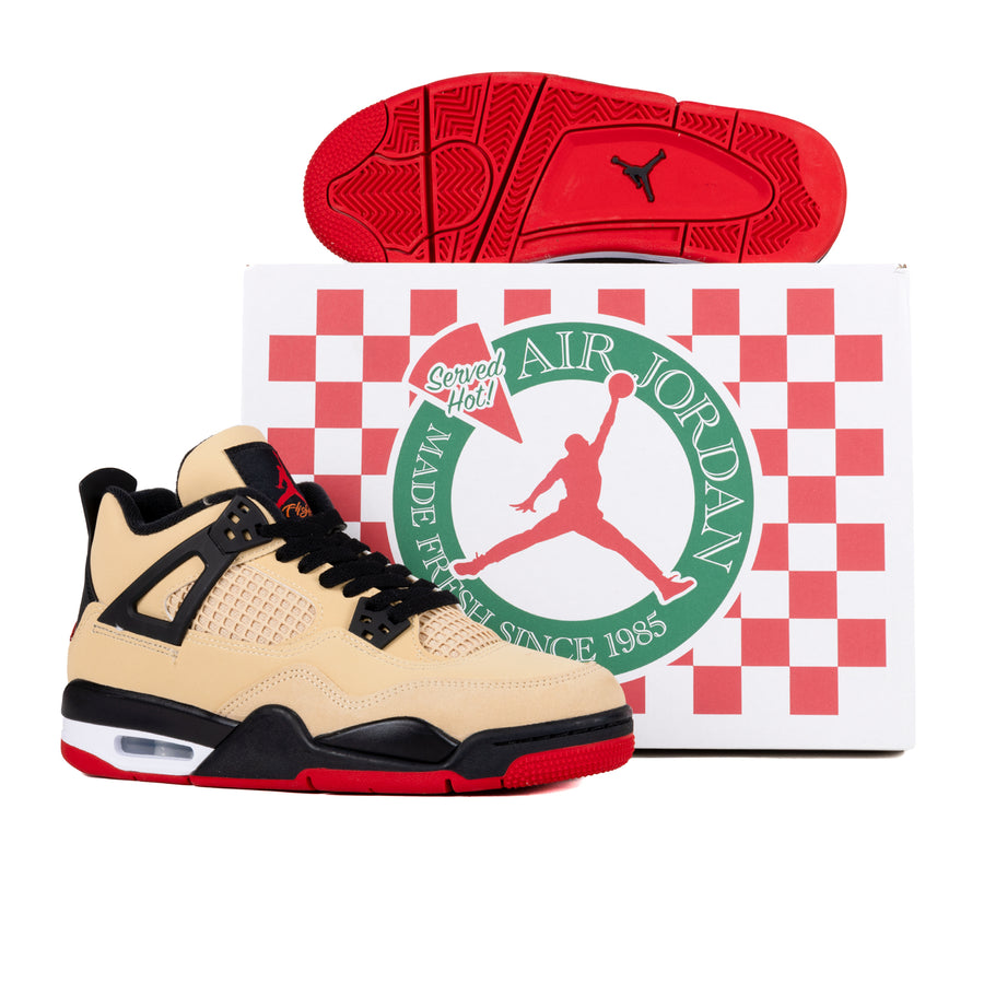 Nike Air Jordan 4 Retro "Pizza" (GS) Sesame/Fire Red/Black/White IH2094-200