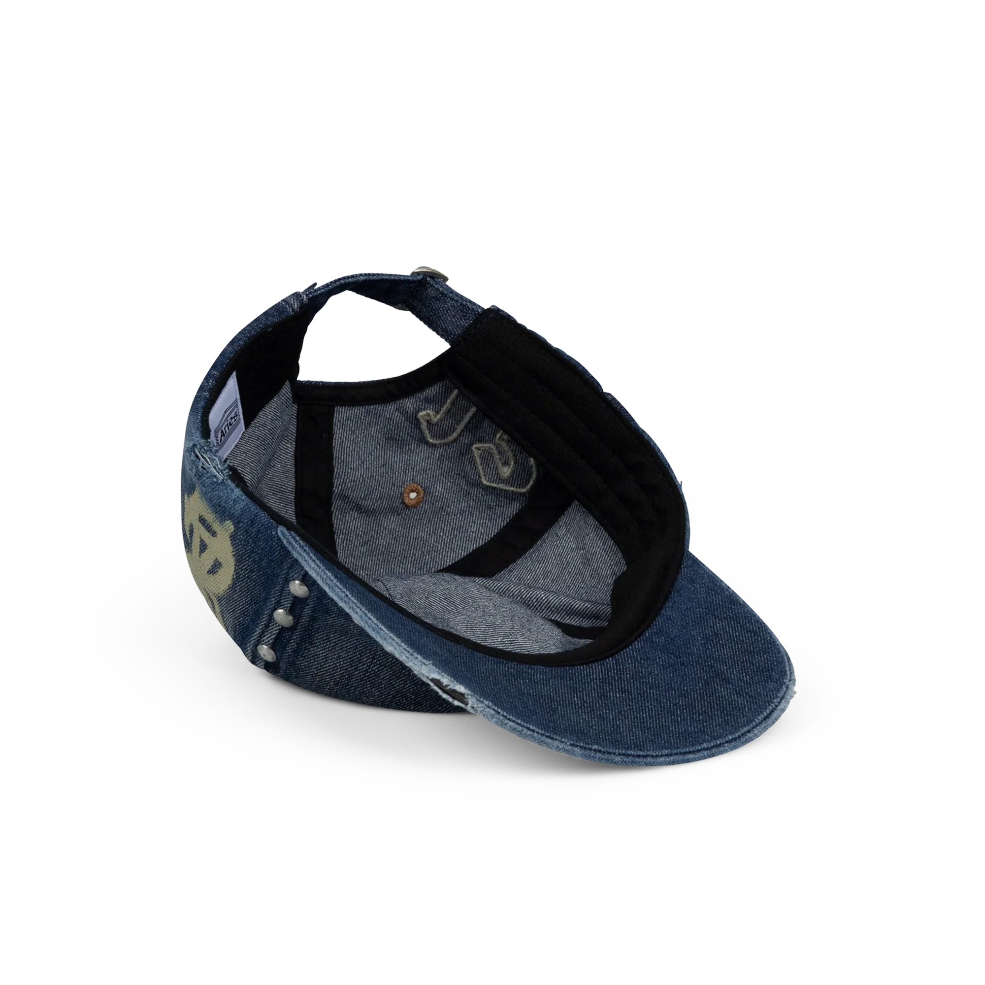 Aries Studded Mega Graphic Denim Cap Blue