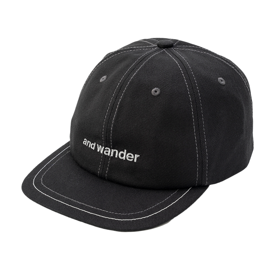 and wander Cotton Twill Cap Black