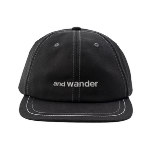 and wander Cotton Twill Cap Black