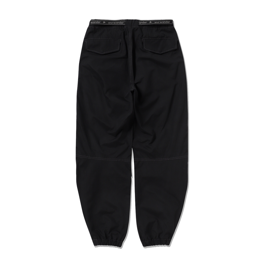 and wander High Count Cloth Side Zip Hem Pants Black