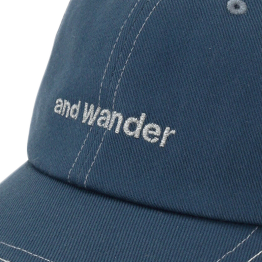 and wander Cotton Twill Cap Blue