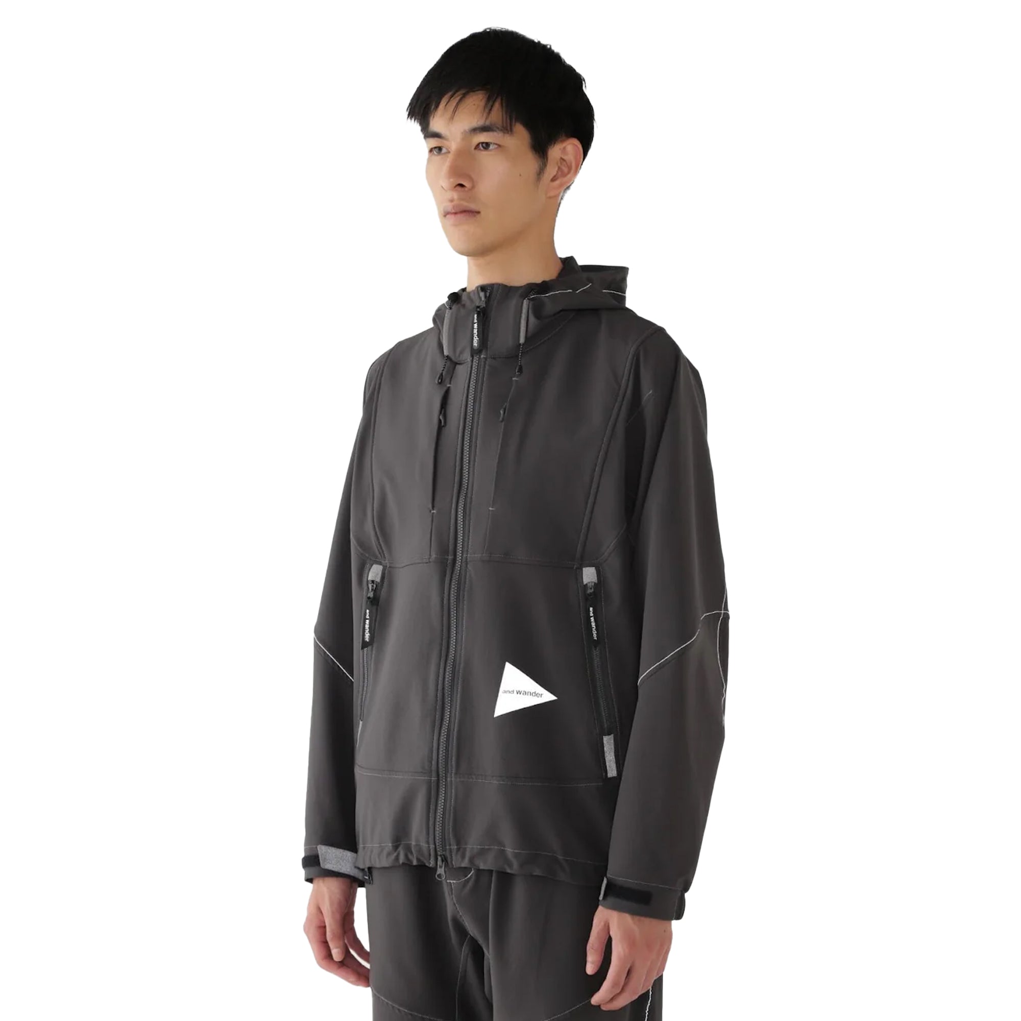 and Wander Light Stretch Shell Jacket Charcoal