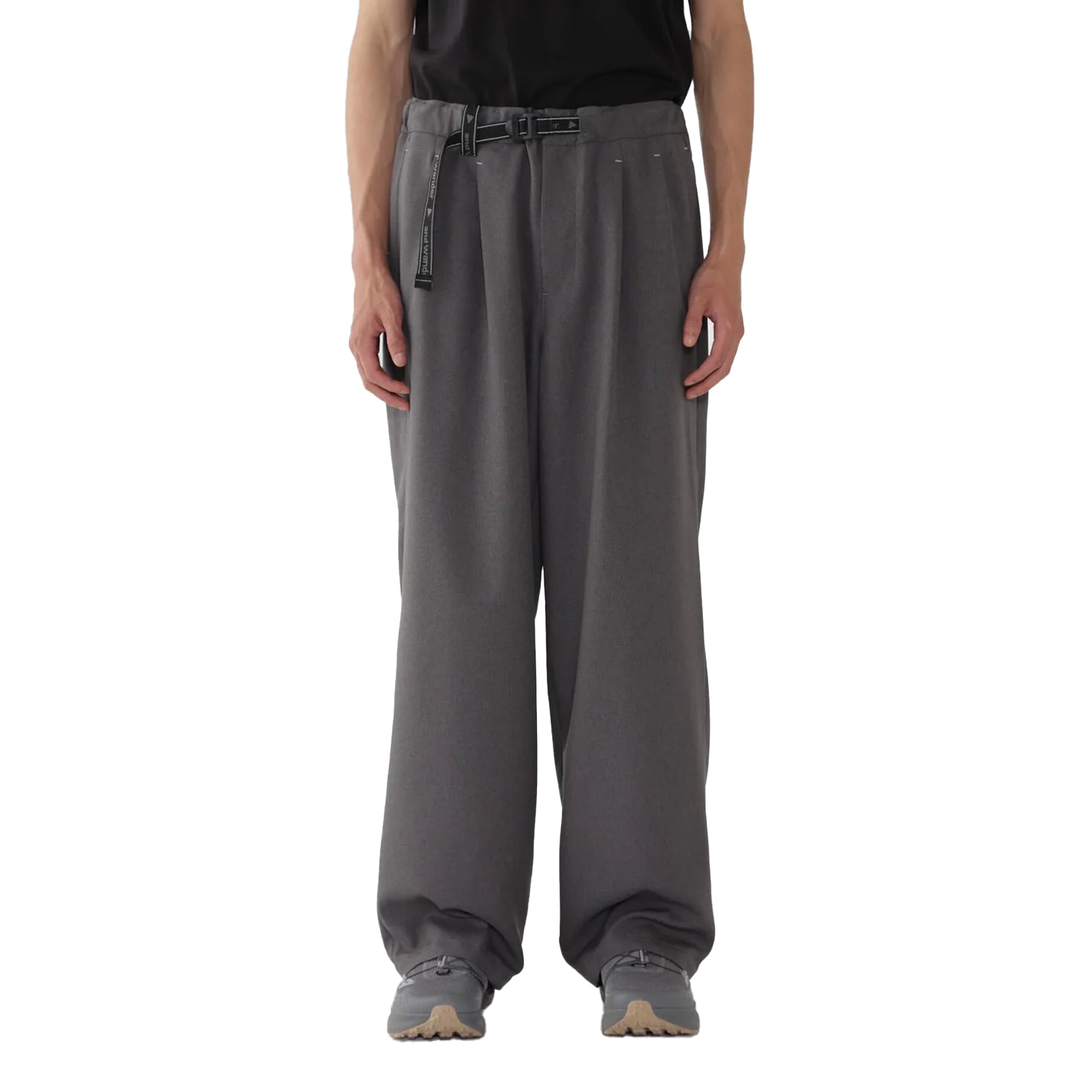 and Wander PE Melange Twill Wide Pants Gray