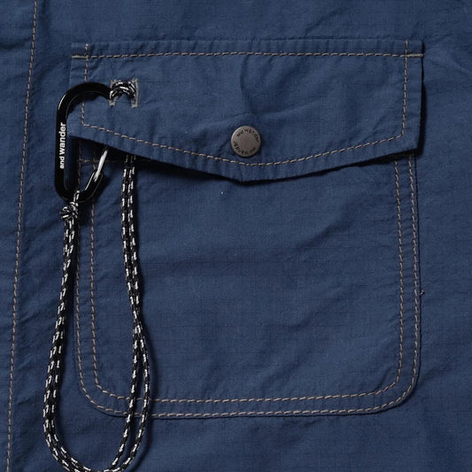 and Wander Cordura Cotton Rip Shirt Jacket Blue
