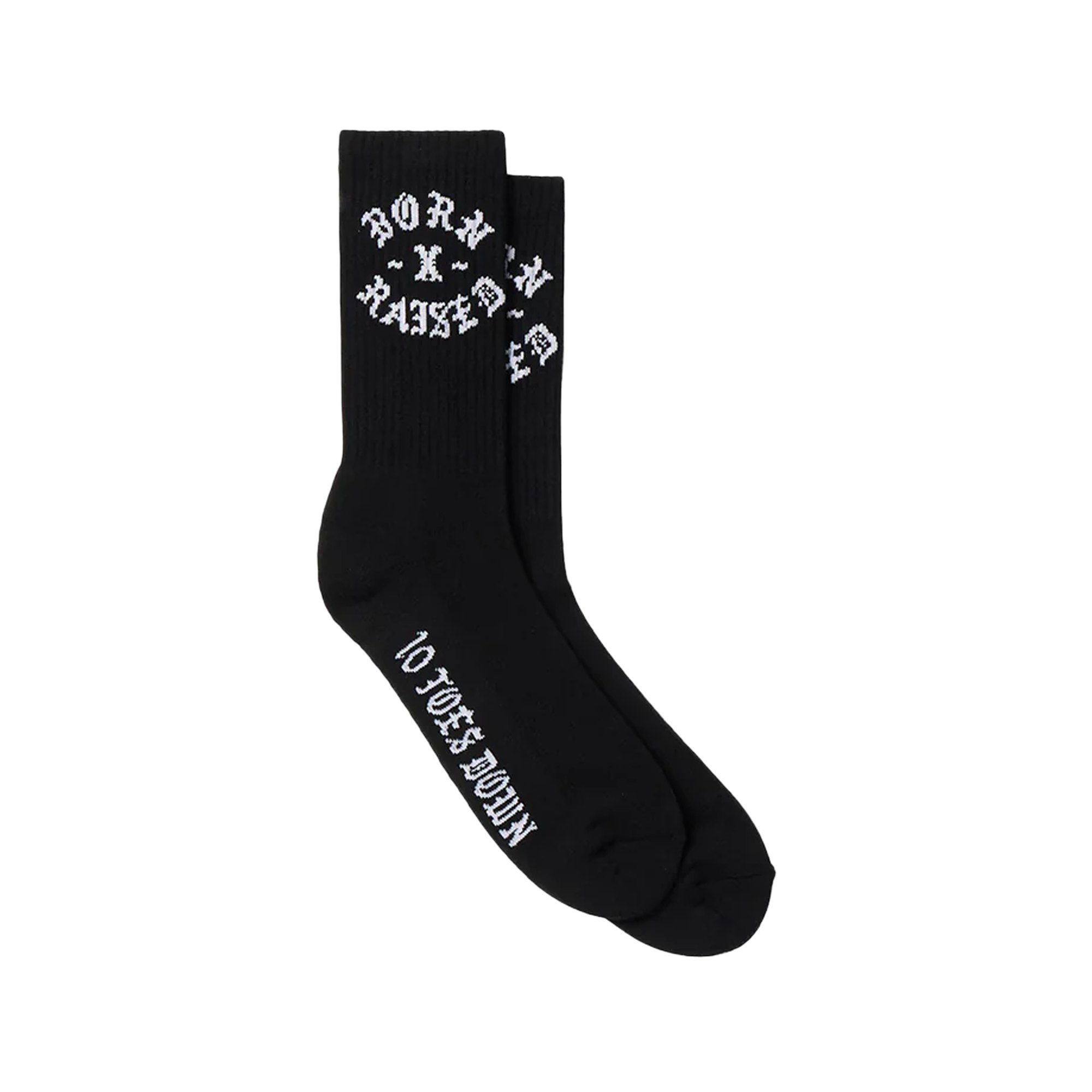 Born x Raised 10 Toes Down Rocker Socks Black