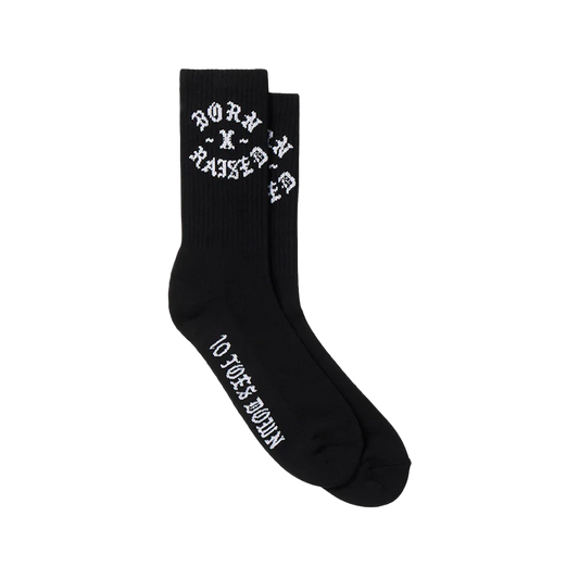 Born x Raised 10 Toes Down Rocker Socks Black