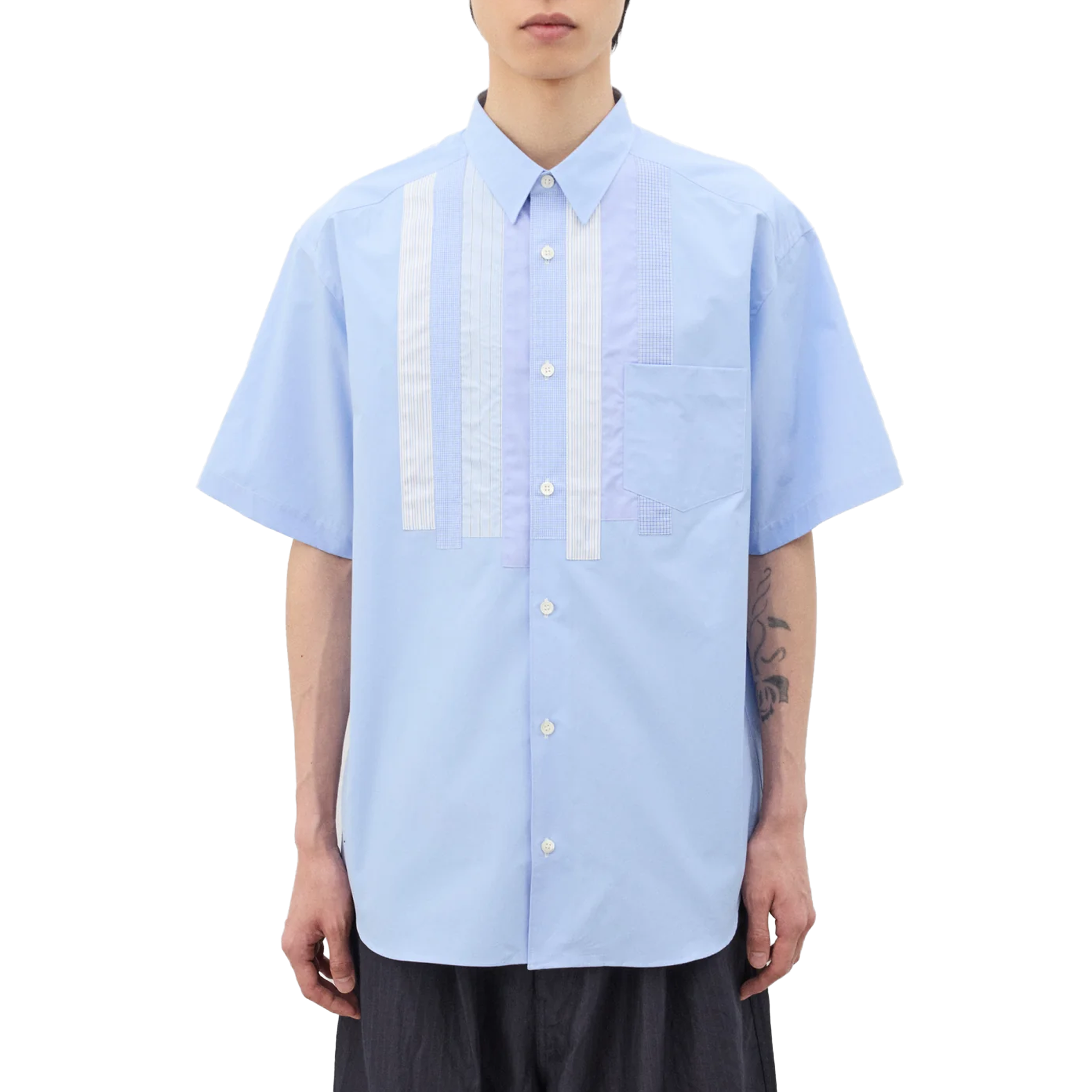 Comme des Garcons Homme Mix Panel Shirt HQ-B017-051 Saxe