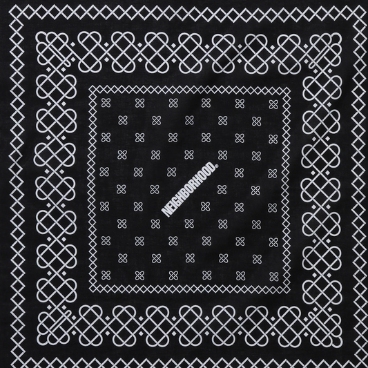 Neighborhood Line Pattern Bandana Black 252BXNH-AC03