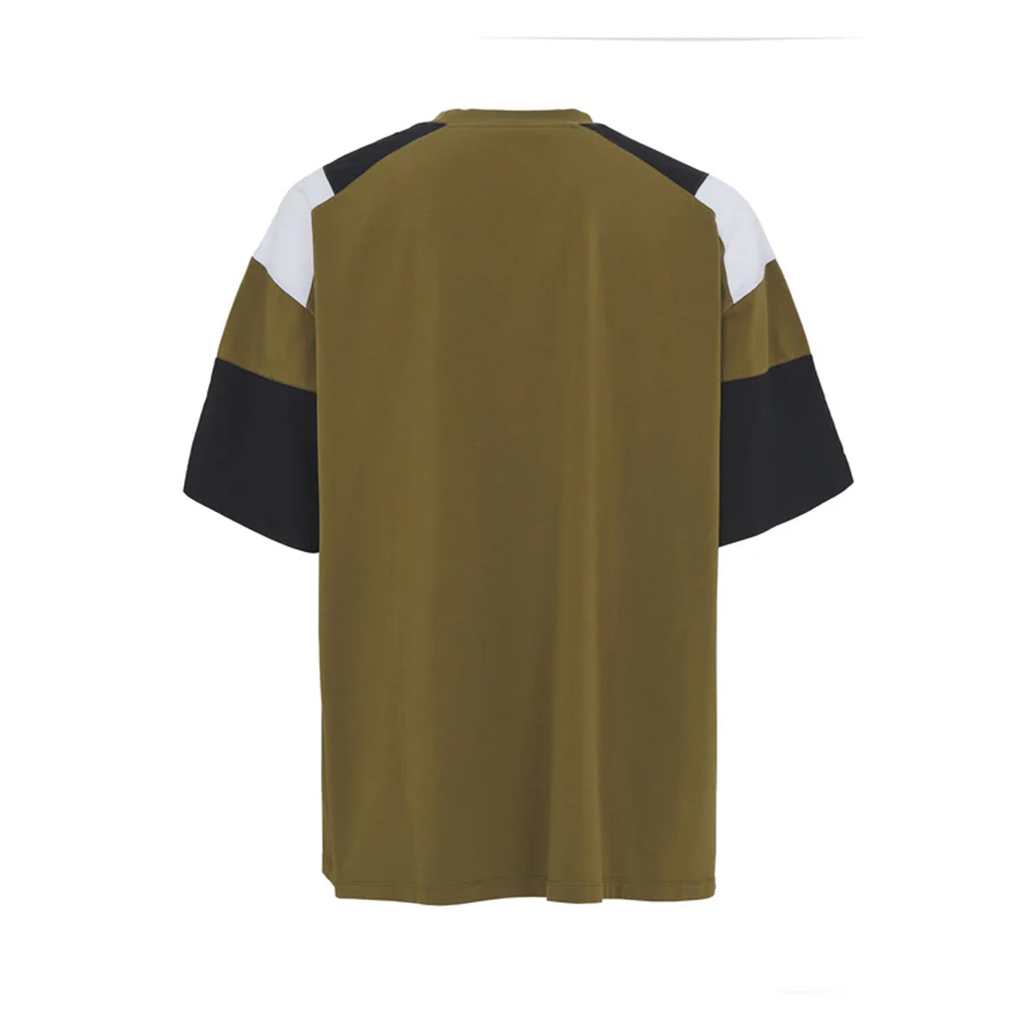 Martine Rose Oversized Panelled T-Shirt Green Khaki Rose Outline