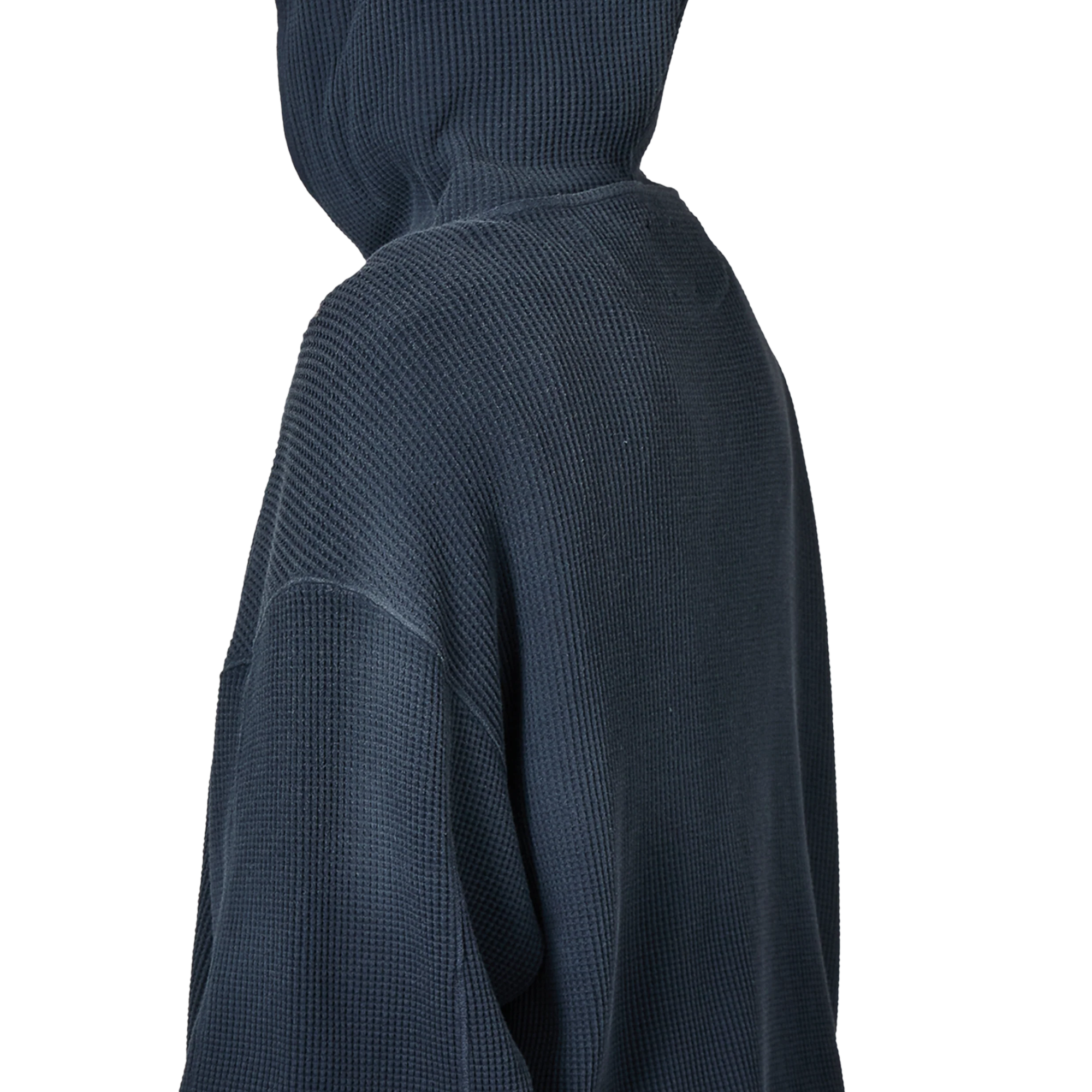 ROA Bee Sun Faded Organic Waffle Zip Up Hoodie Navy