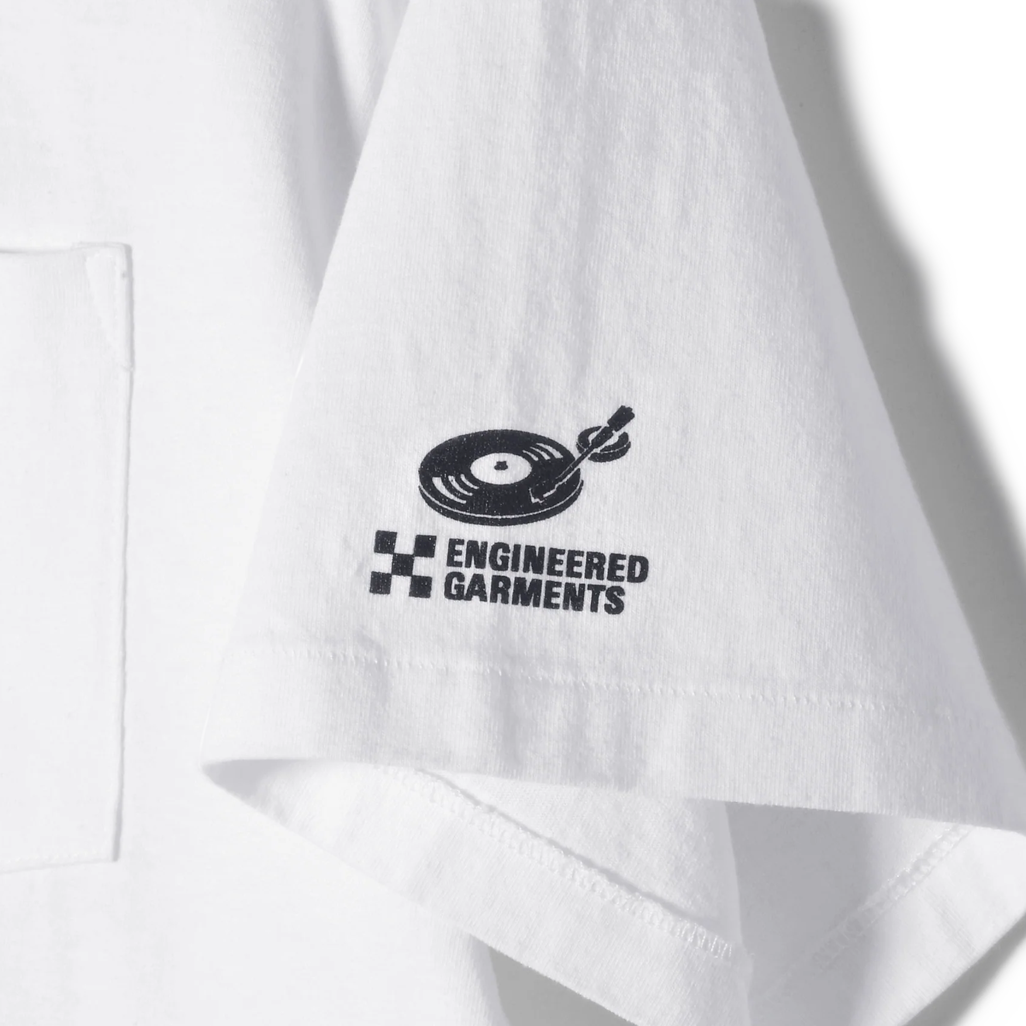 Engineered Garments Printed Cross Crew Neck T-shirt White Foot Print