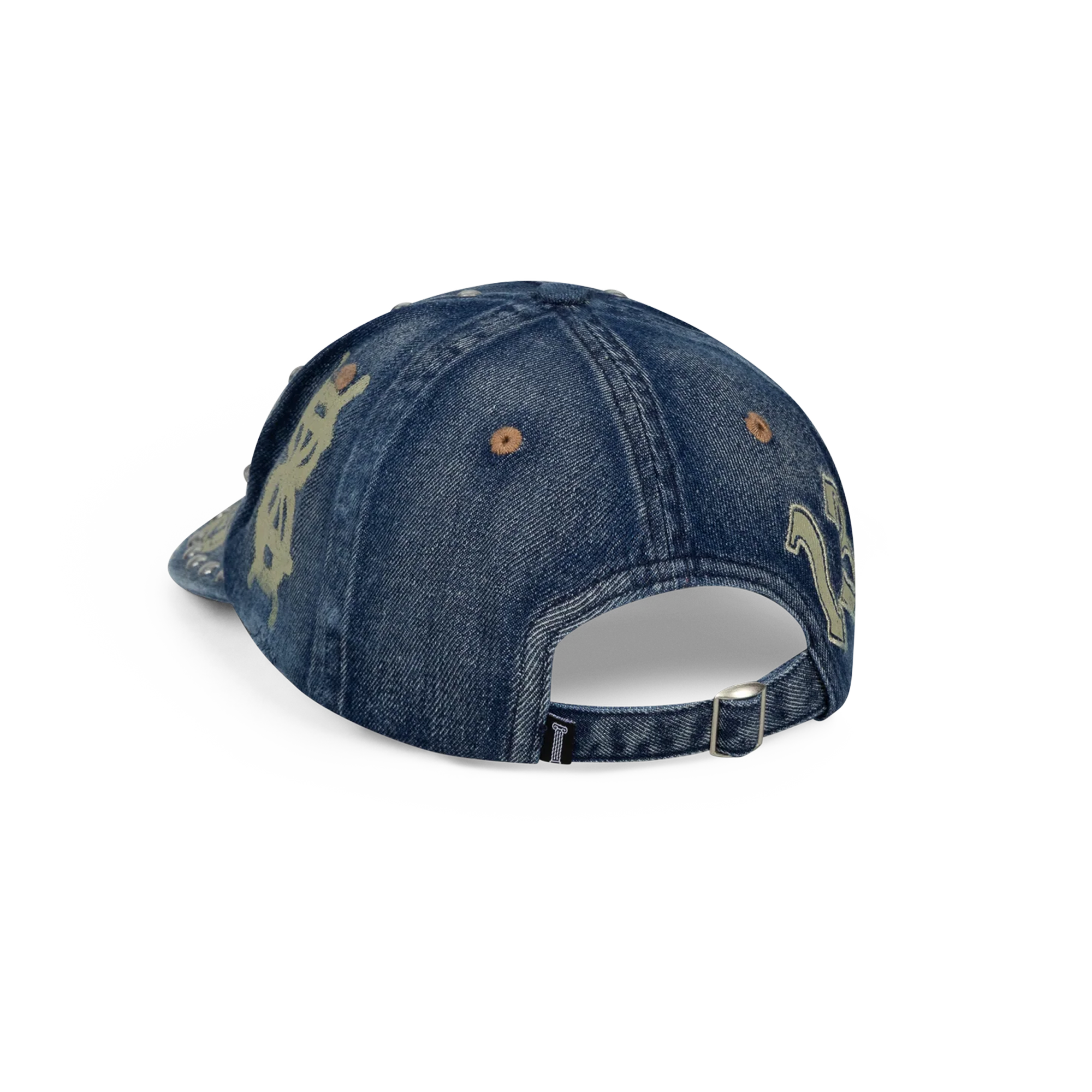 Aries Studded Mega Graphic Denim Cap Blue