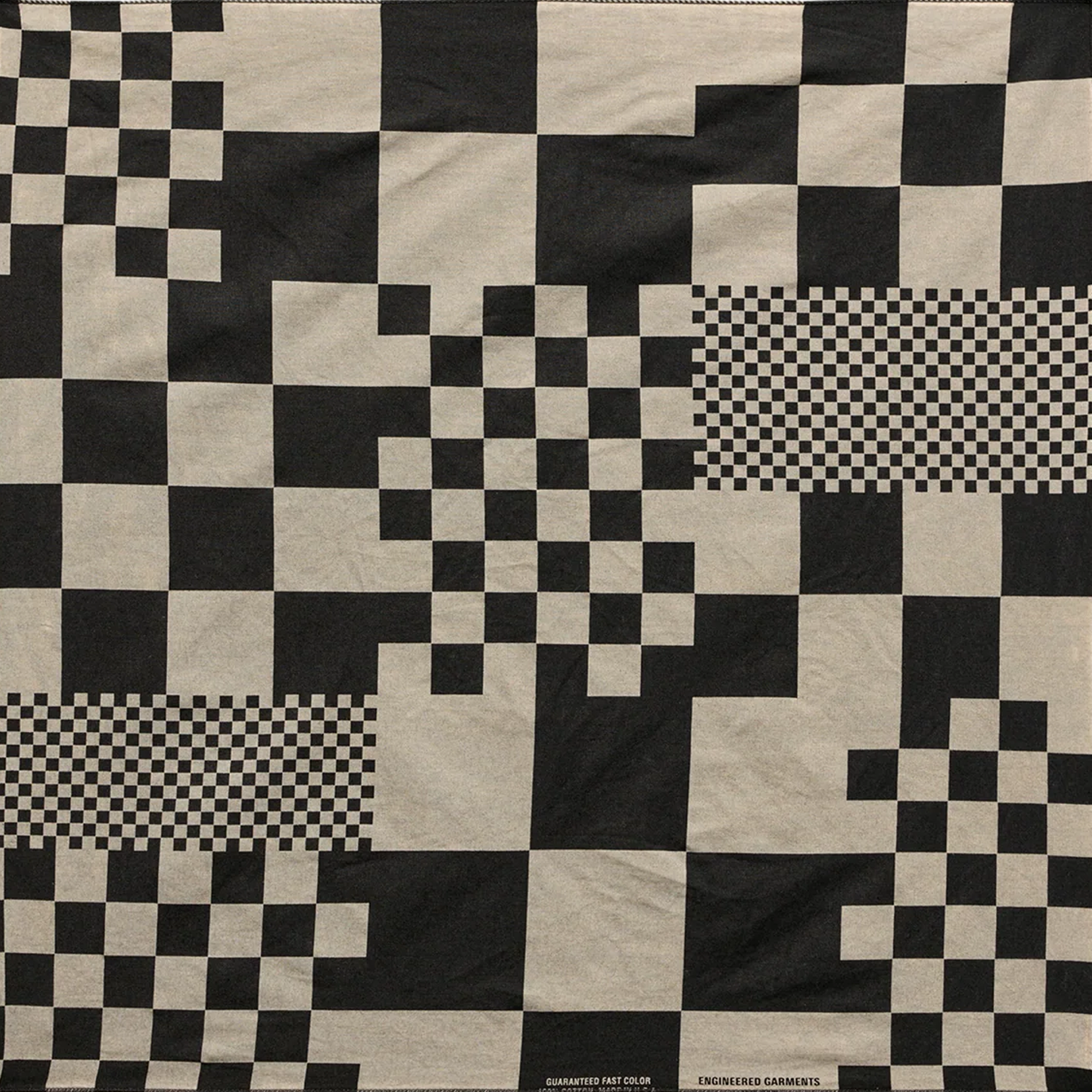 Engineered Garments Printed Bandana Black Checker
