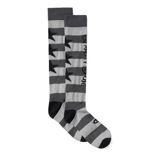 Aries Stripey Knee High Socks Black