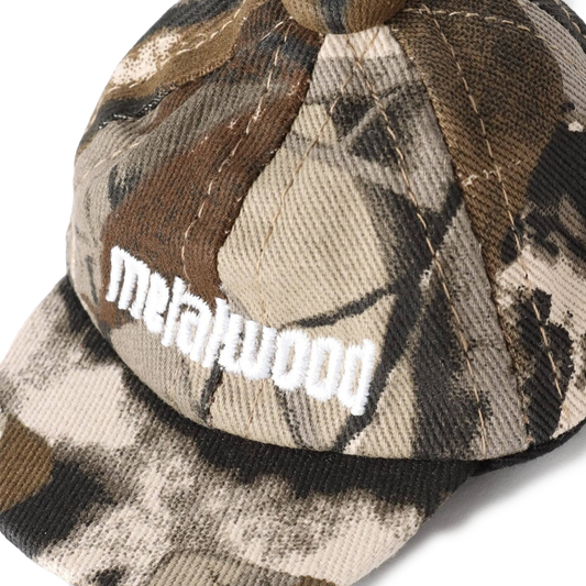 Metalwood Camo Hat Keychain Real Leaf Camo