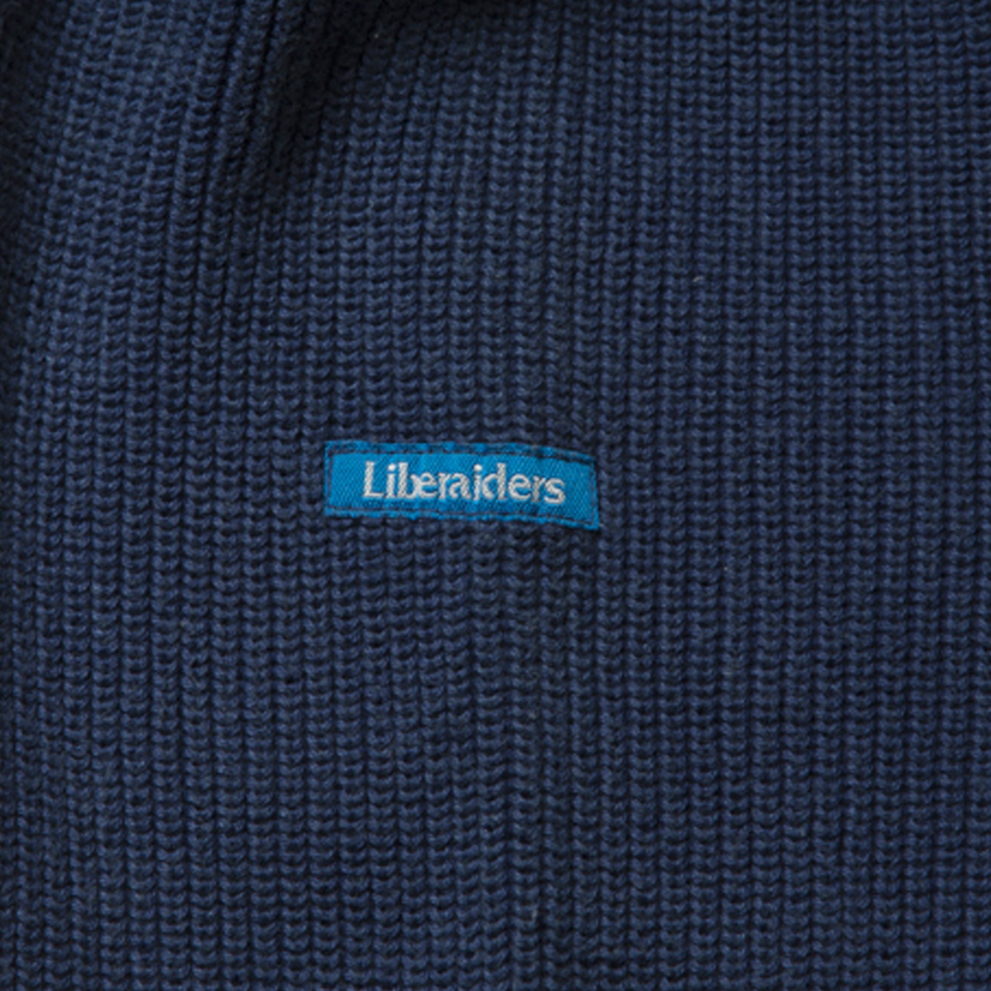 Liberaiders Garment Dyed Cotton Knit Crewneck Navy