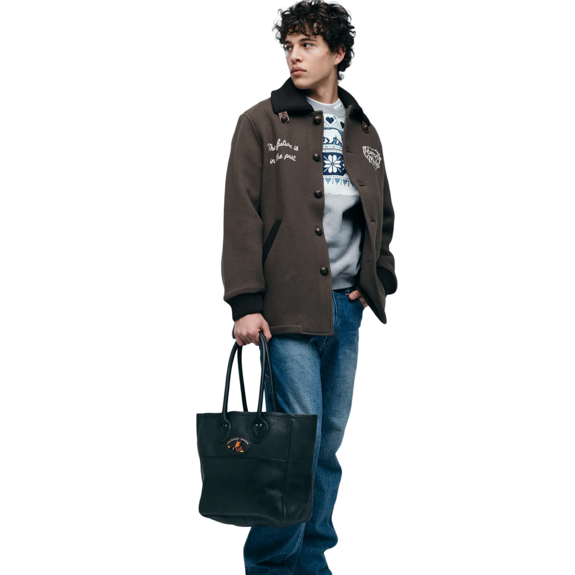 Human Made Leather Tote Black HM30GD091