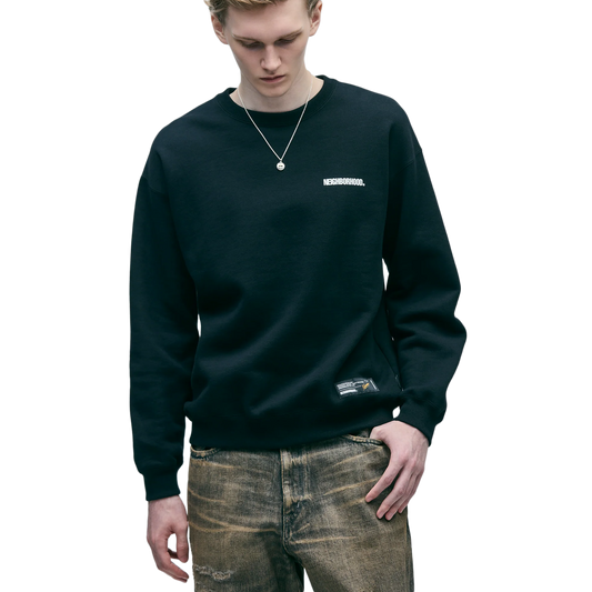 Neighborhood Plain Sweat Crewneck Long Sleeve Black 252UWNH-CSM04
