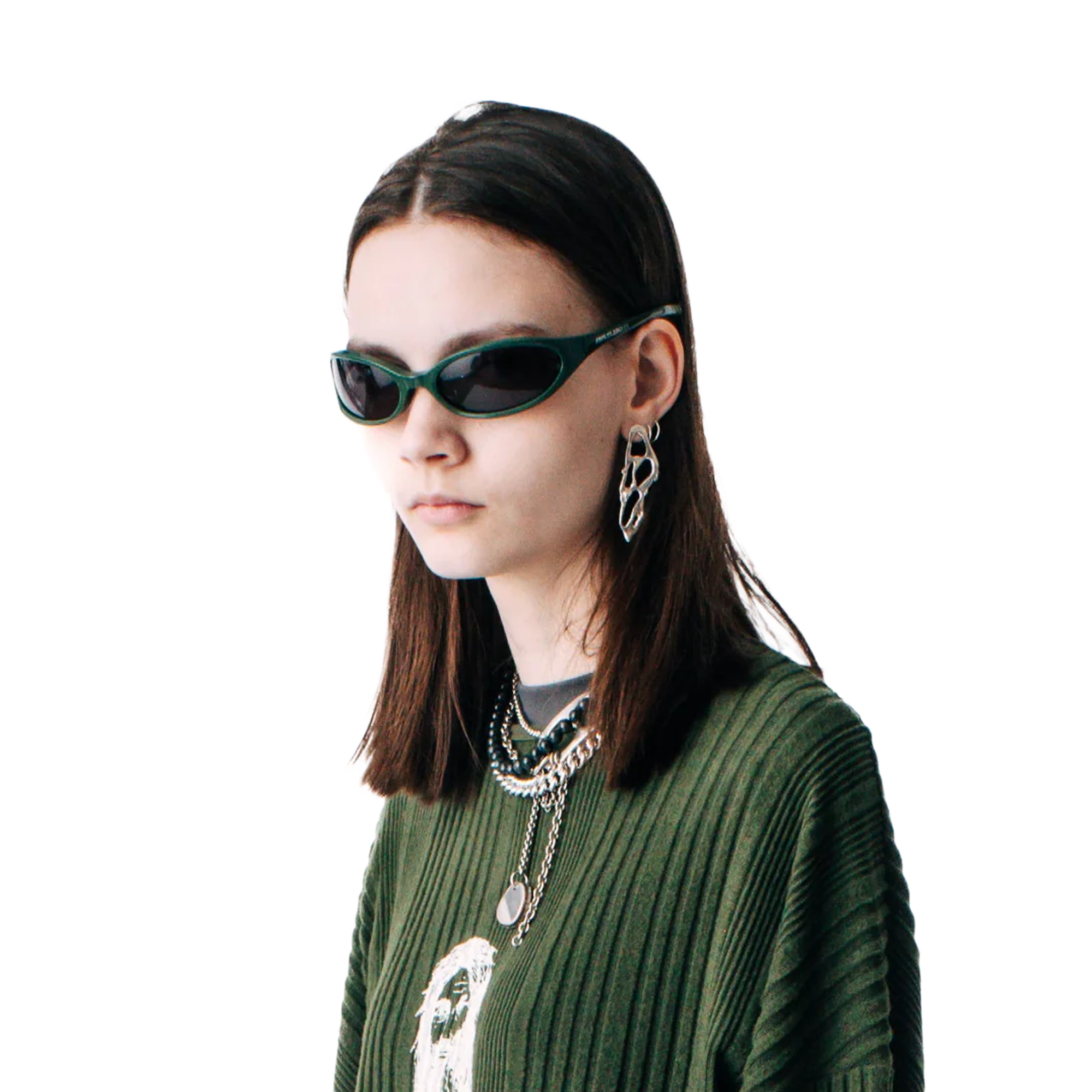 Jungles Jungles Face Slap Sunglasses Green/Black