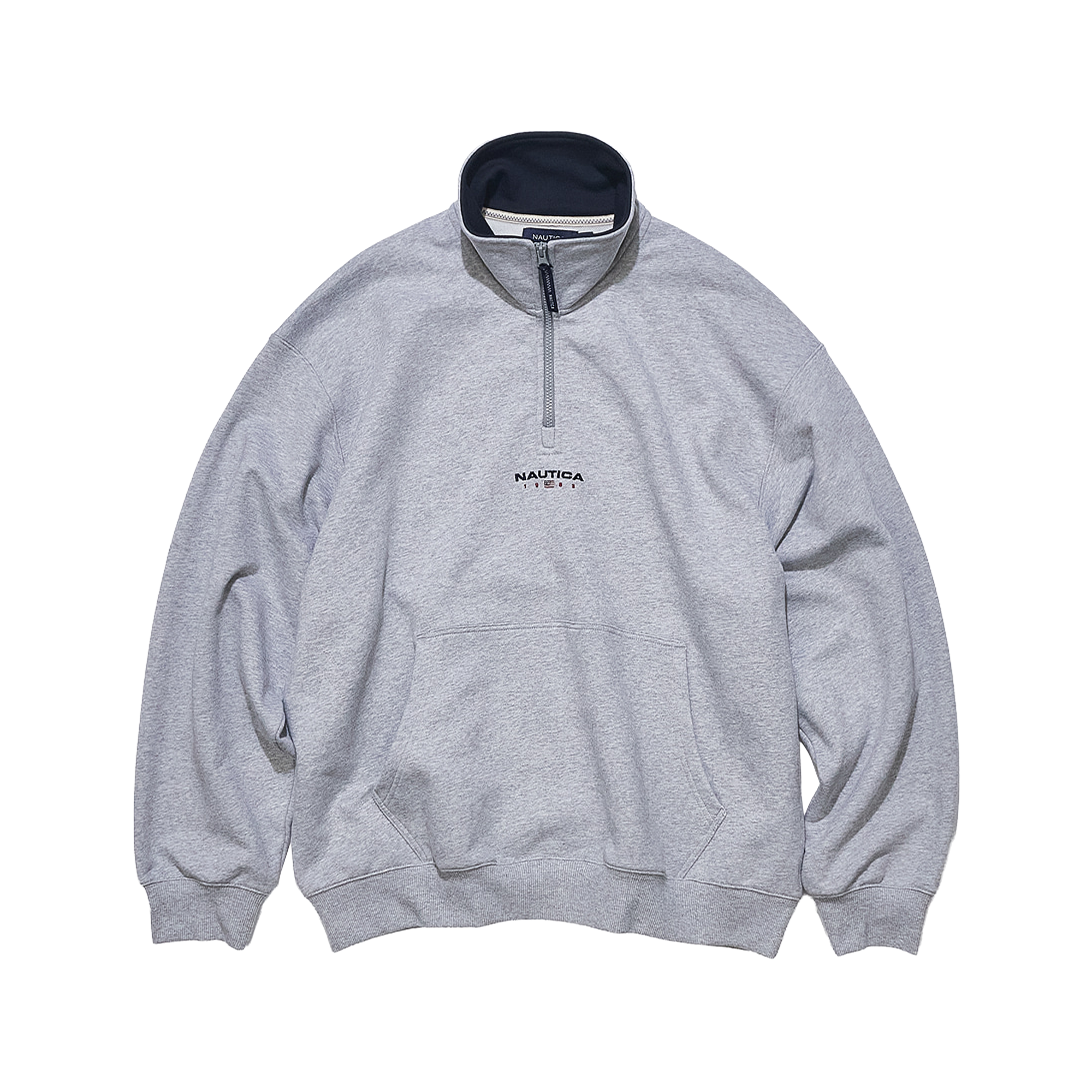 Nautica Korea 83Flag Half-Zip Sweatshirt Melange Grey