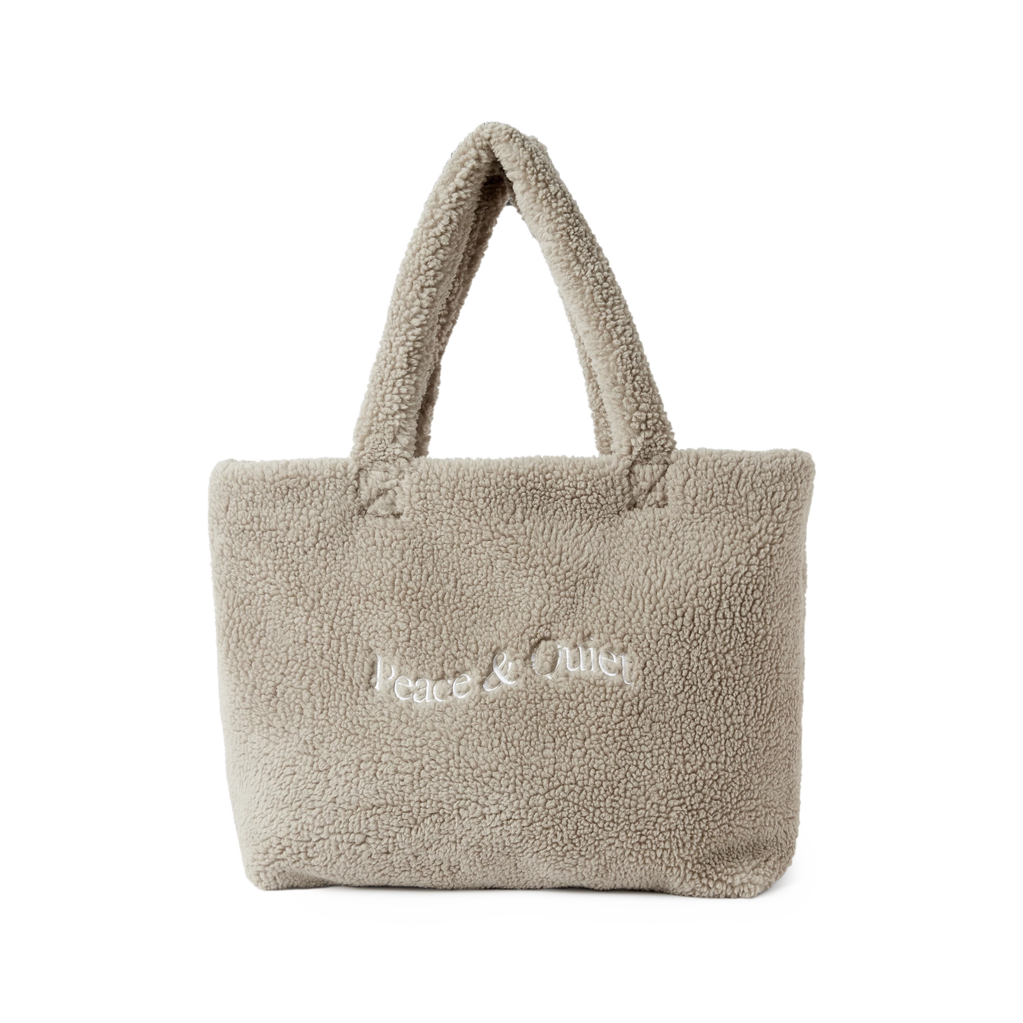 Museum of Peace & Quiet Wordmark Sherpa Tote Bag Navy