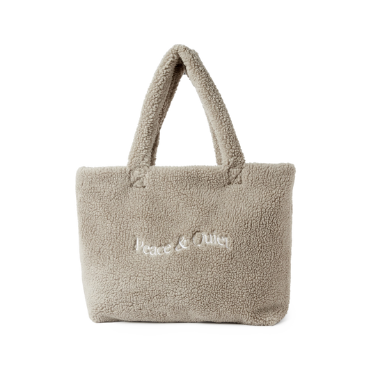 Museum of Peace & Quiet Wordmark Sherpa Tote Bag Navy