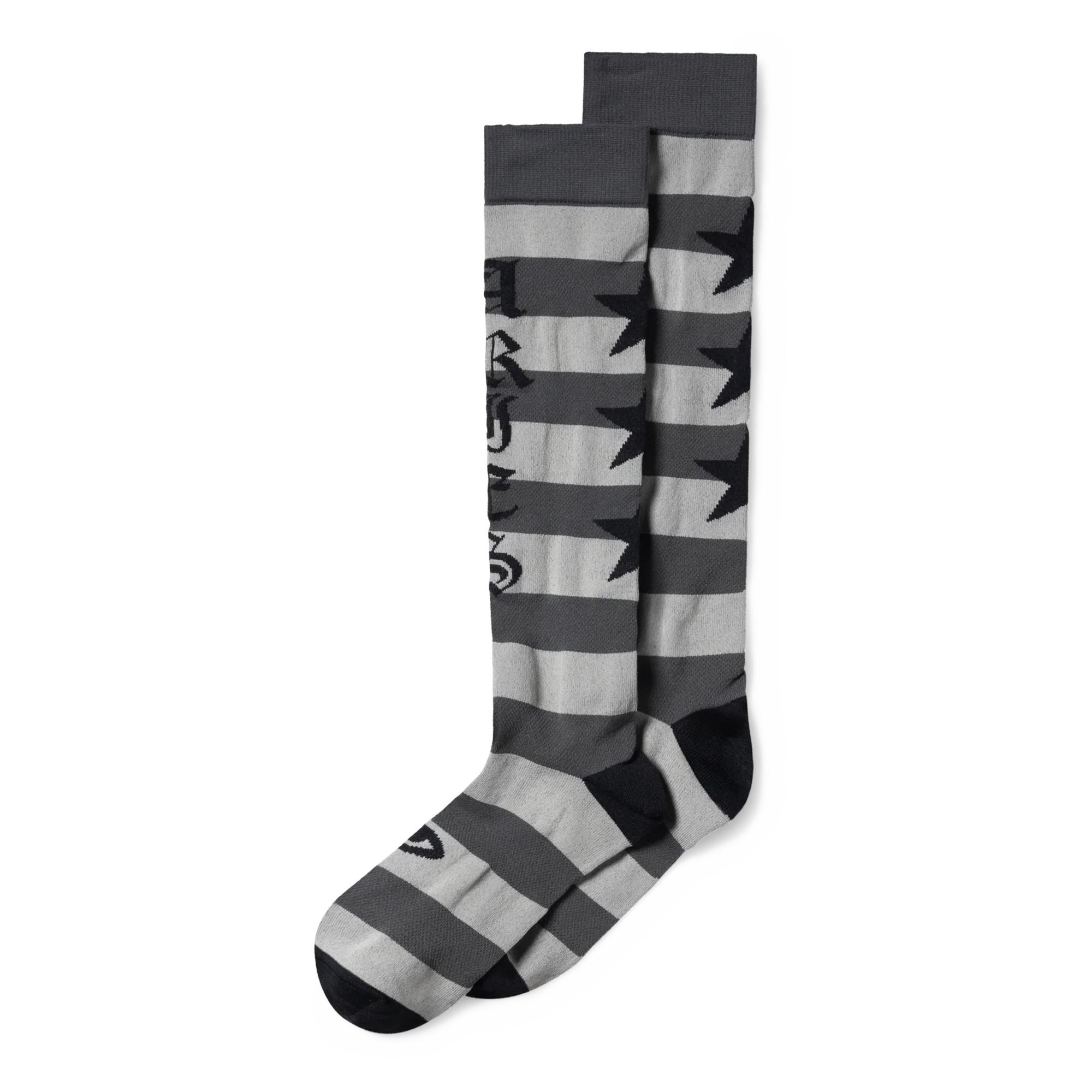 Aries Stripey Knee High Socks Black