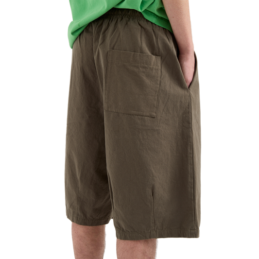Pseushi Elasticated Cotton Shorts Bark