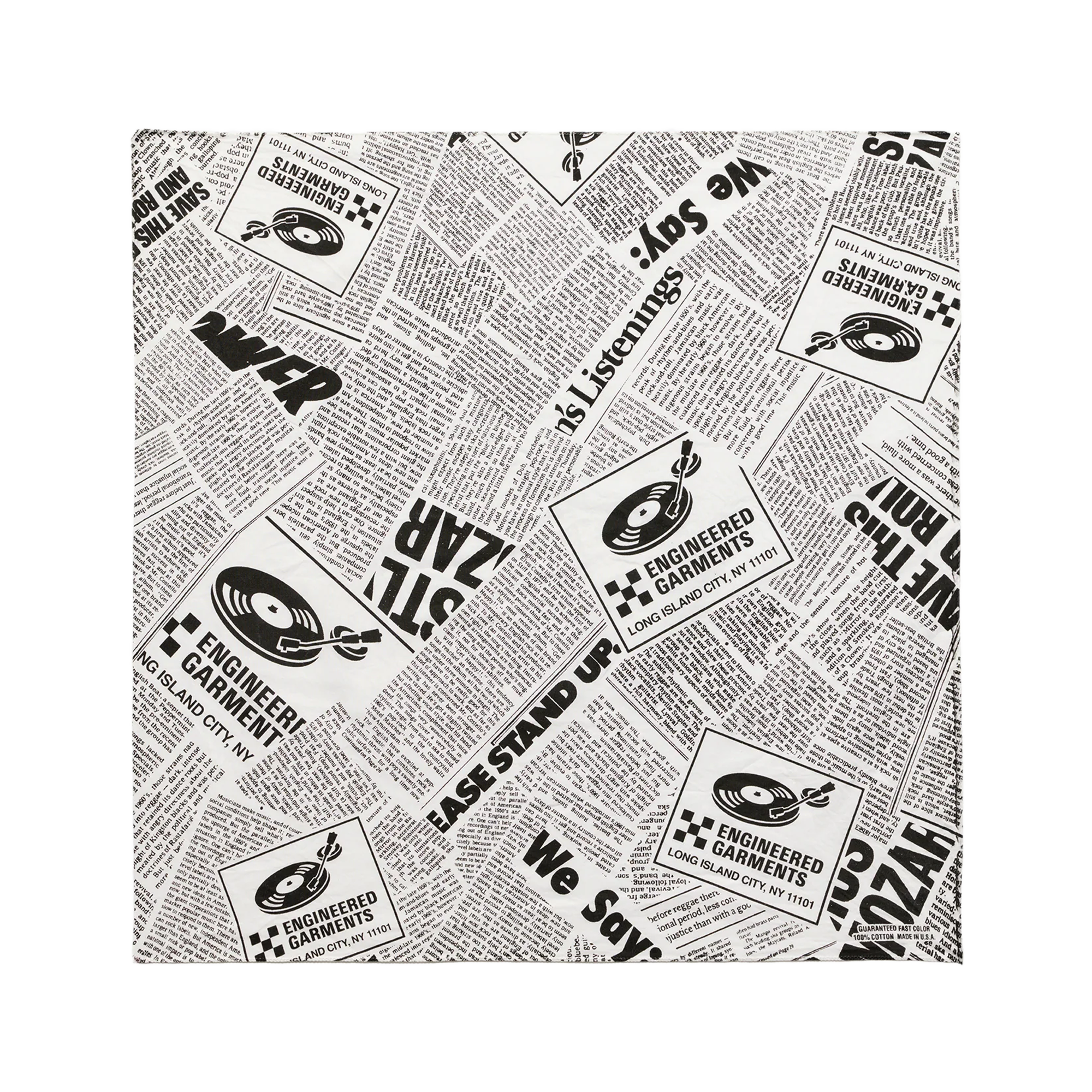 Engineered Garments Printed Bandana White News