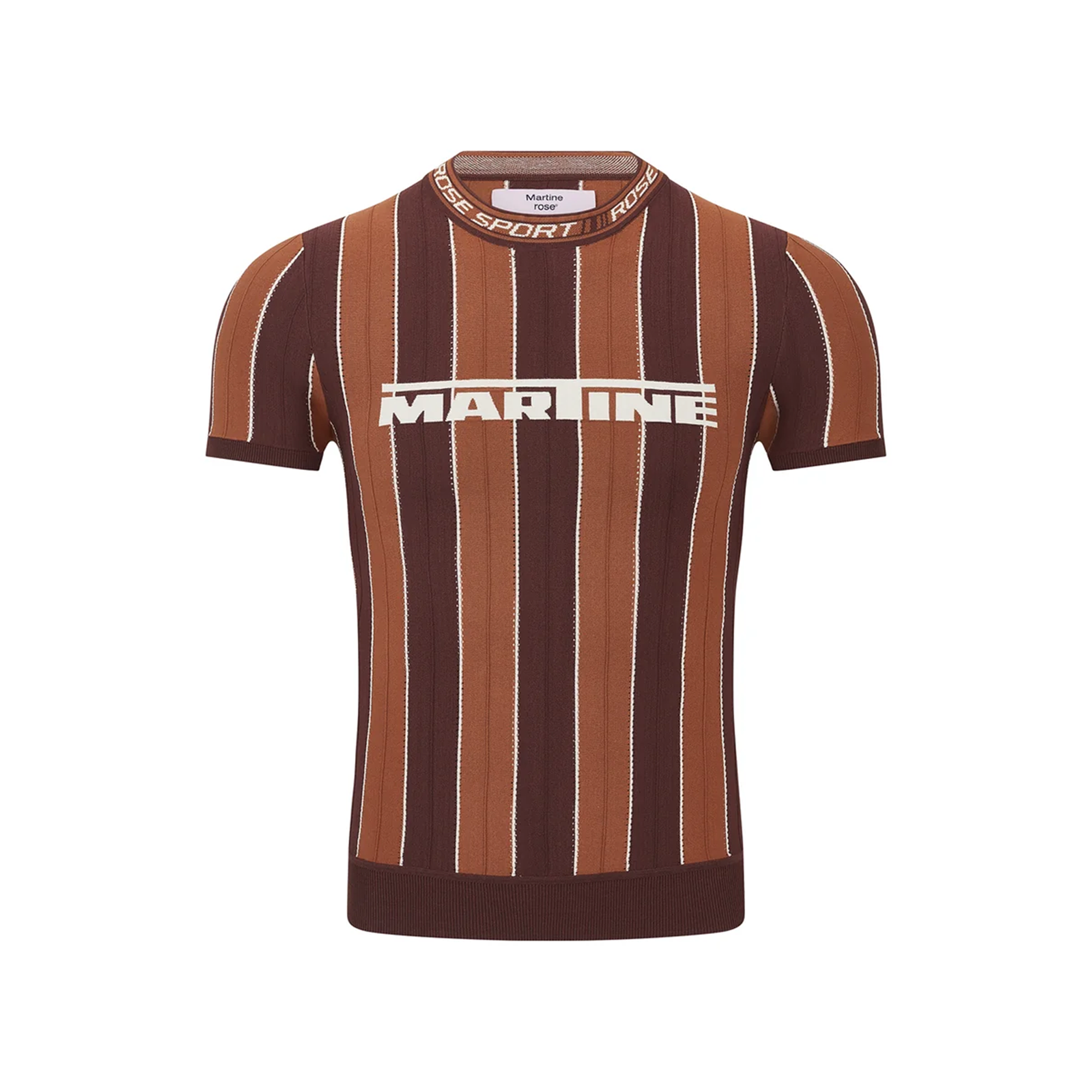 Martine Rose Logo Tight T-Shirt Brown