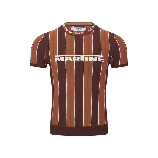 Martine Rose Logo Tight T-Shirt Brown