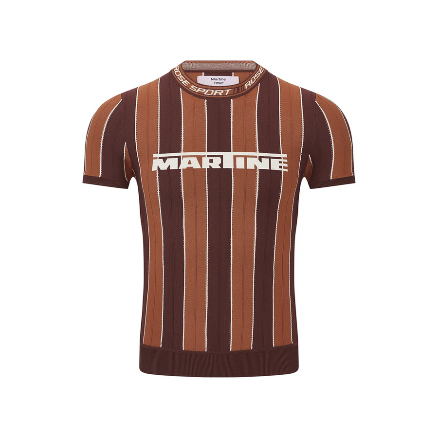 Martine Rose Logo Tight T-Shirt Brown