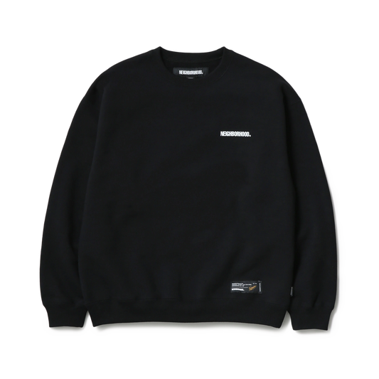 Neighborhood Plain Sweat Crewneck Long Sleeve Black 252UWNH-CSM04