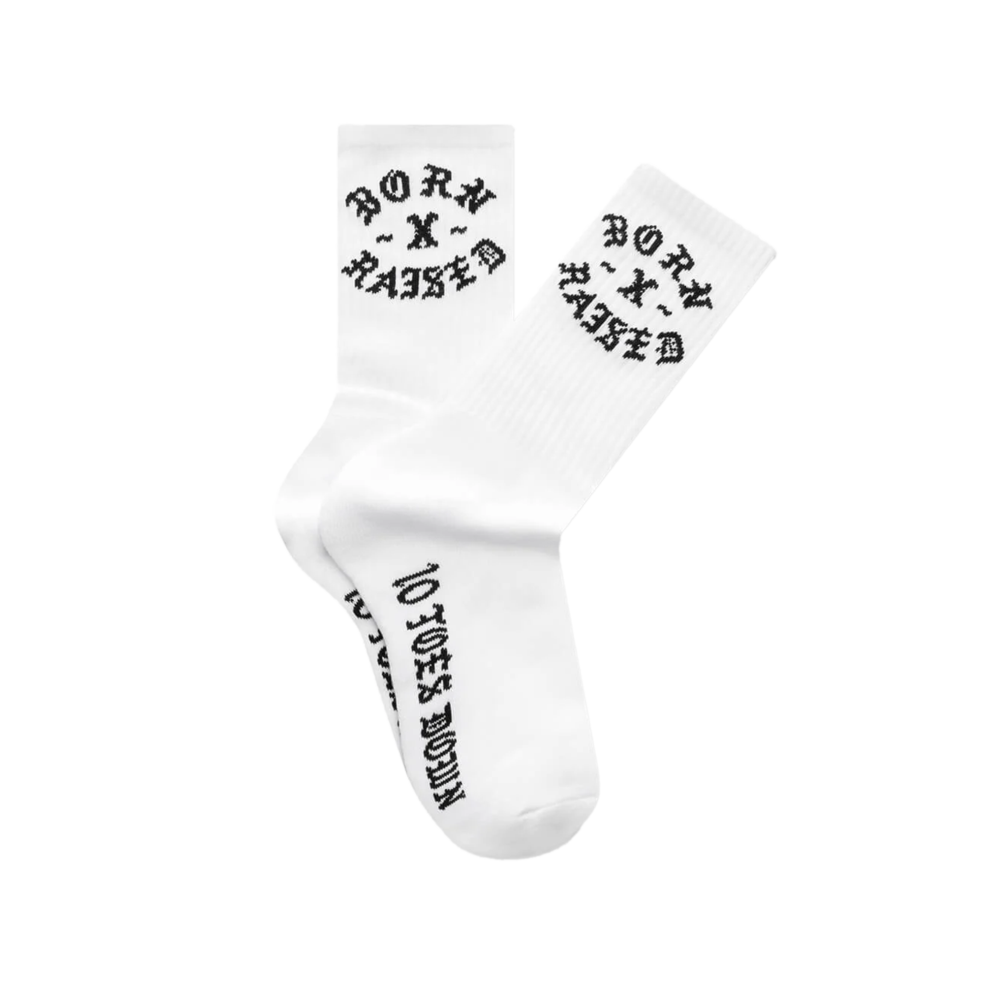 Born x Raised 10 Toes Down Rocker Socks White