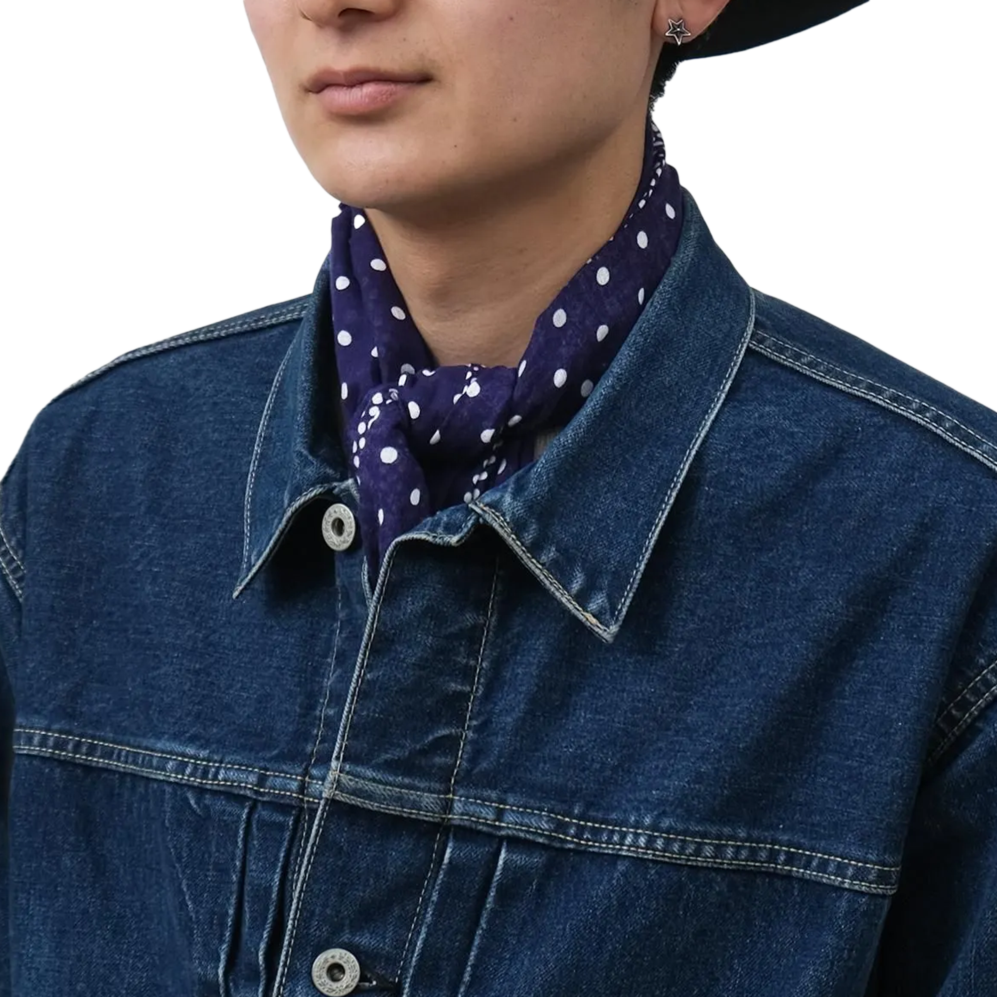 Needles Stole Cotton Gauze Eggplant