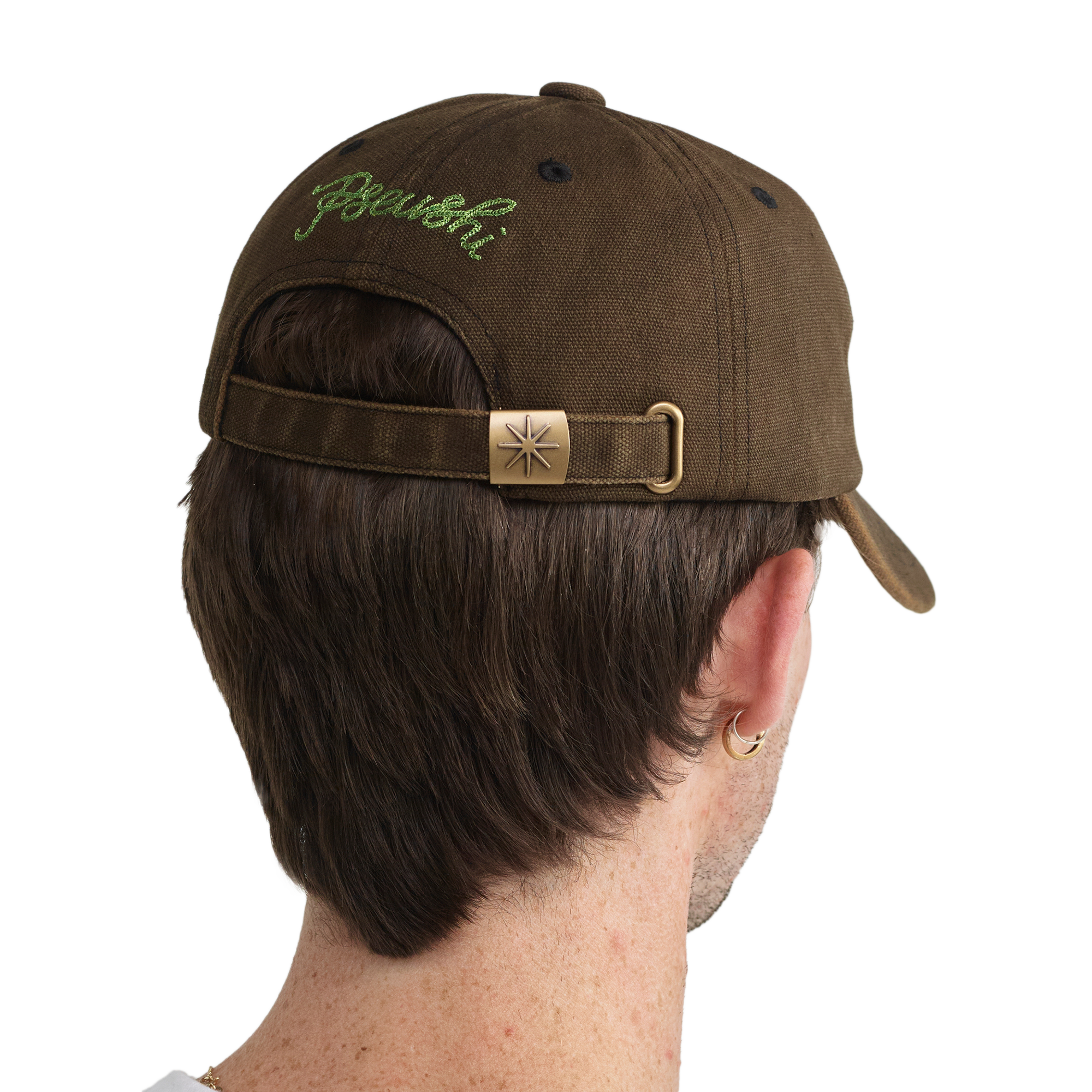 Pseushi Washed Canvas Cap Brown