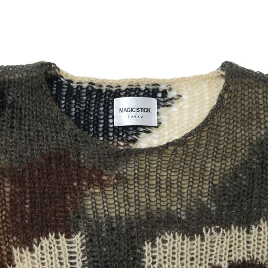 Magic Stick Mohair Camo Crew Knit Woodland