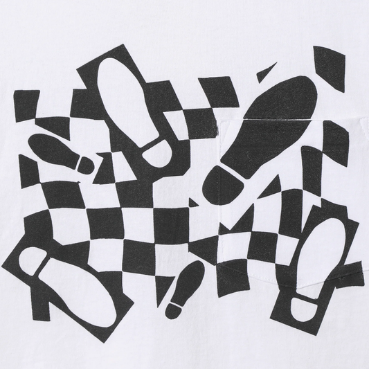 Engineered Garments Printed Cross Crew Neck T-shirt White Foot Print