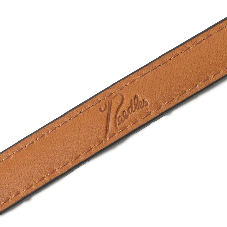 Needles Peace Buckle Narrow Belt Steer Leather Brown