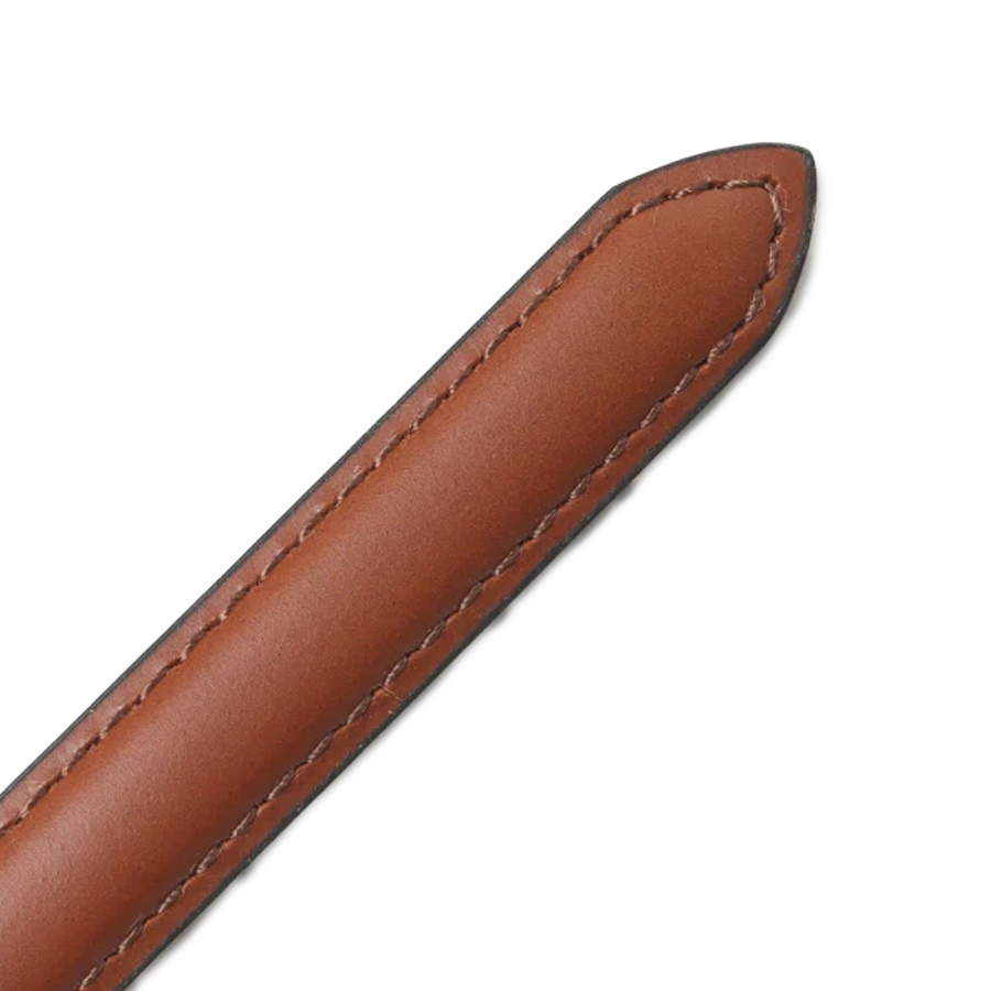 Needles Peace Buckle Narrow Belt Steer Leather Brown