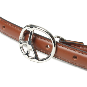 Needles Peace Buckle Narrow Belt Steer Leather Brown