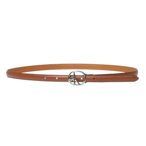 Needles Peace Buckle Narrow Belt Steer Leather Brown