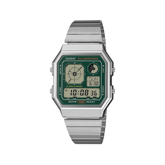 Casio Vintage Analogue LED A130WE-3A Green