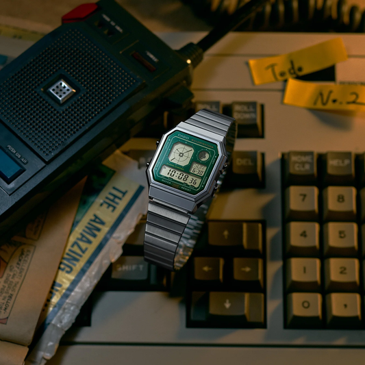 Casio Vintage Analogue LED A130WE-3A Green