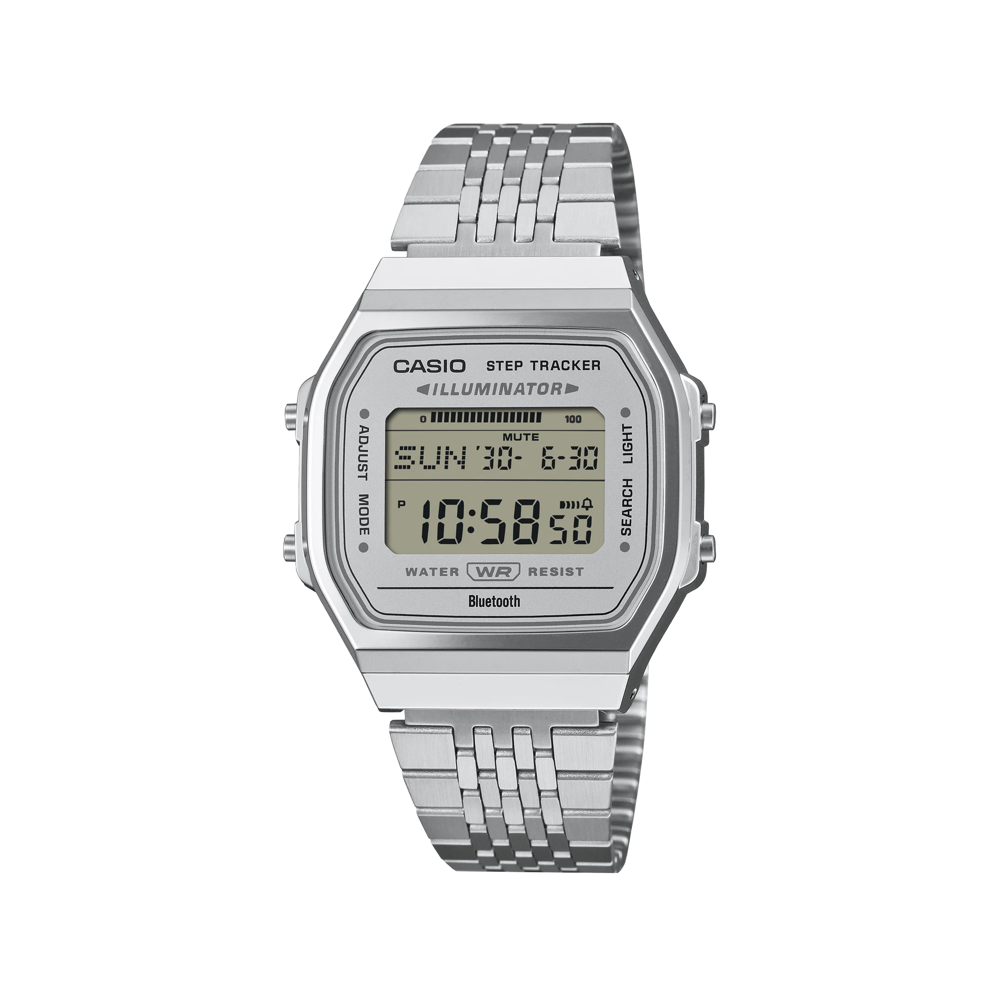 Casio Vintage Bluetooth Digital White/Silver ABL100WE-7A